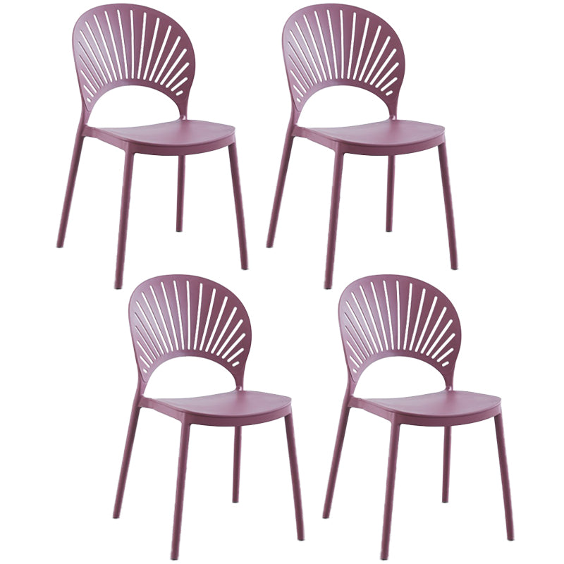 Modern Plastic Windsor Back Side Chair 33"H Dining Chair for Restaurant Purple 4 Piece Set Clearhalo ' kitchen&dining_furn' 'Dining Chairs' 'Dining Tables & Seating' 'dining_chair' 'furn' 'furn_dining_chair' 'Furniture' 'furniture_dining_chair' 'Kitchen & Dining Furniture' 'kitchen' 3540172