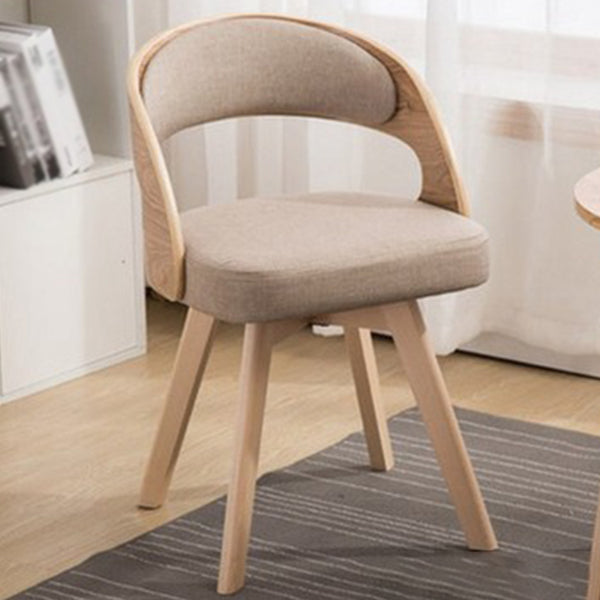 Contemporary Swivel Side Dining Room Chair Open Back Chair for Home Use Beige Fabric 1 Piece Clearhalo ' kitchen&dining_furn' 'Dining Chairs' 'Dining Tables & Seating' 'dining_chair' 'furn' 'furn_dining_chair' 'Furniture' 'furniture_dining_chair' 'Kitchen & Dining Furniture' 'kitchen' 3540175