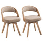 Contemporary Swivel Side Dining Room Chair Open Back Chair for Home Use Beige Fabric 2 Piece Set Clearhalo ' kitchen&dining_furn' 'Dining Chairs' 'Dining Tables & Seating' 'dining_chair' 'furn' 'furn_dining_chair' 'Furniture' 'furniture_dining_chair' 'Kitchen & Dining Furniture' 'kitchen' 3540176