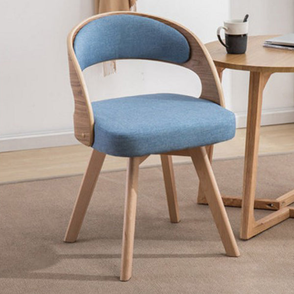 Contemporary Swivel Side Dining Room Chair Open Back Chair for Home Use Blue Fabric 1 Piece Clearhalo ' kitchen&dining_furn' 'Dining Chairs' 'Dining Tables & Seating' 'dining_chair' 'furn' 'furn_dining_chair' 'Furniture' 'furniture_dining_chair' 'Kitchen & Dining Furniture' 'kitchen' 3540181