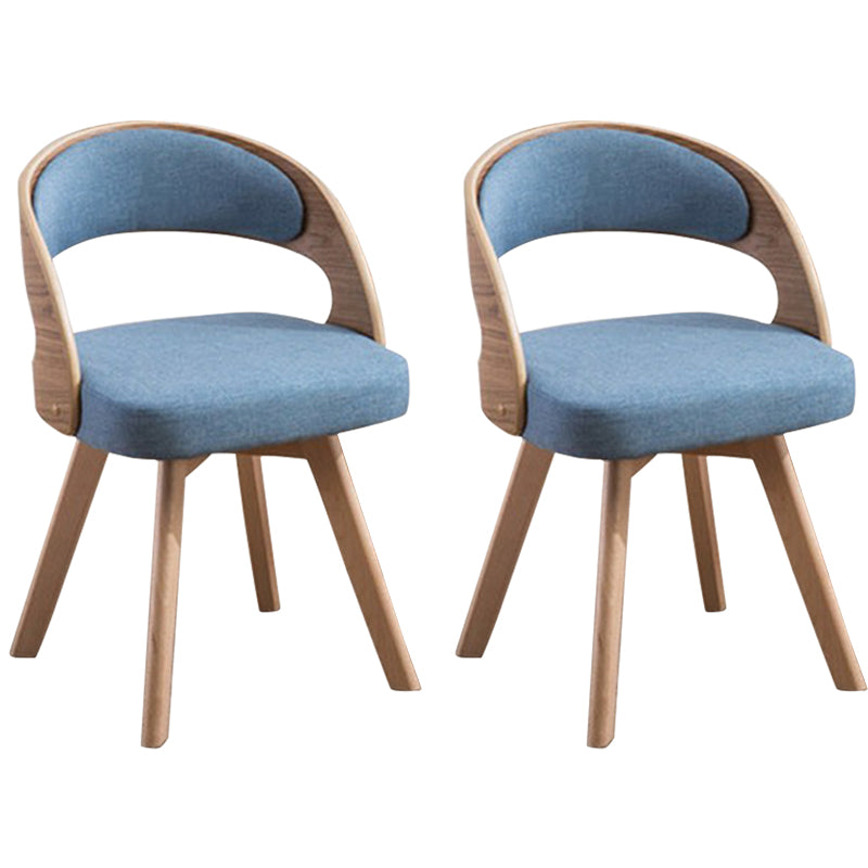 Contemporary Swivel Side Dining Room Chair Open Back Chair for Home Use Blue Fabric 2 Piece Set Clearhalo ' kitchen&dining_furn' 'Dining Chairs' 'Dining Tables & Seating' 'dining_chair' 'furn' 'furn_dining_chair' 'Furniture' 'furniture_dining_chair' 'Kitchen & Dining Furniture' 'kitchen' 3540183