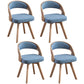 Contemporary Swivel Side Dining Room Chair Open Back Chair for Home Use Blue Fabric 4 Piece Set Clearhalo ' kitchen&dining_furn' 'Dining Chairs' 'Dining Tables & Seating' 'dining_chair' 'furn' 'furn_dining_chair' 'Furniture' 'furniture_dining_chair' 'Kitchen & Dining Furniture' 'kitchen' 3540184