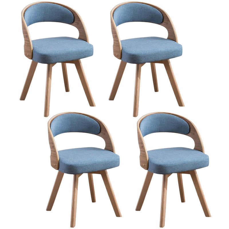 Contemporary Swivel Side Dining Room Chair Open Back Chair for Home Use Blue Fabric 4 Piece Set Clearhalo ' kitchen&dining_furn' 'Dining Chairs' 'Dining Tables & Seating' 'dining_chair' 'furn' 'furn_dining_chair' 'Furniture' 'furniture_dining_chair' 'Kitchen & Dining Furniture' 'kitchen' 3540184