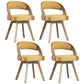 Contemporary Swivel Side Dining Room Chair Open Back Chair for Home Use Yellow Fabric 4 Piece Set Clearhalo ' kitchen&dining_furn' 'Dining Chairs' 'Dining Tables & Seating' 'dining_chair' 'furn' 'furn_dining_chair' 'Furniture' 'furniture_dining_chair' 'Kitchen & Dining Furniture' 'kitchen' 3540190