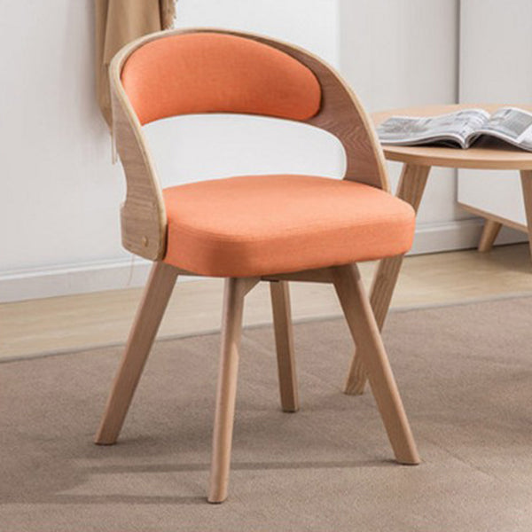 Contemporary Swivel Side Dining Room Chair Open Back Chair for Home Use Orange Fabric 1 Piece Clearhalo ' kitchen&dining_furn' 'Dining Chairs' 'Dining Tables & Seating' 'dining_chair' 'furn' 'furn_dining_chair' 'Furniture' 'furniture_dining_chair' 'Kitchen & Dining Furniture' 'kitchen' 3540193