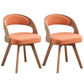 Contemporary Swivel Side Dining Room Chair Open Back Chair for Home Use Orange Fabric 2 Piece Set Clearhalo ' kitchen&dining_furn' 'Dining Chairs' 'Dining Tables & Seating' 'dining_chair' 'furn' 'furn_dining_chair' 'Furniture' 'furniture_dining_chair' 'Kitchen & Dining Furniture' 'kitchen' 3540194