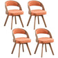 Contemporary Swivel Side Dining Room Chair Open Back Chair for Home Use Orange Fabric 4 Piece Set Clearhalo ' kitchen&dining_furn' 'Dining Chairs' 'Dining Tables & Seating' 'dining_chair' 'furn' 'furn_dining_chair' 'Furniture' 'furniture_dining_chair' 'Kitchen & Dining Furniture' 'kitchen' 3540197