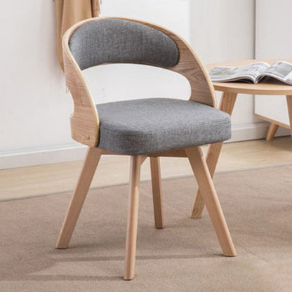 Contemporary Swivel Side Dining Room Chair Open Back Chair for Home Use Grey Fabric 1 Piece Clearhalo ' kitchen&dining_furn' 'Dining Chairs' 'Dining Tables & Seating' 'dining_chair' 'furn' 'furn_dining_chair' 'Furniture' 'furniture_dining_chair' 'Kitchen & Dining Furniture' 'kitchen' 3540198