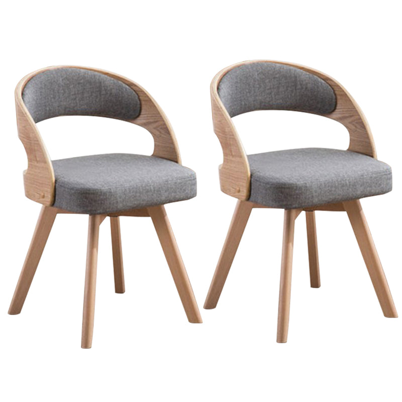 Contemporary Swivel Side Dining Room Chair Open Back Chair for Home Use Grey Fabric 2 Piece Set Clearhalo ' kitchen&dining_furn' 'Dining Chairs' 'Dining Tables & Seating' 'dining_chair' 'furn' 'furn_dining_chair' 'Furniture' 'furniture_dining_chair' 'Kitchen & Dining Furniture' 'kitchen' 3540201