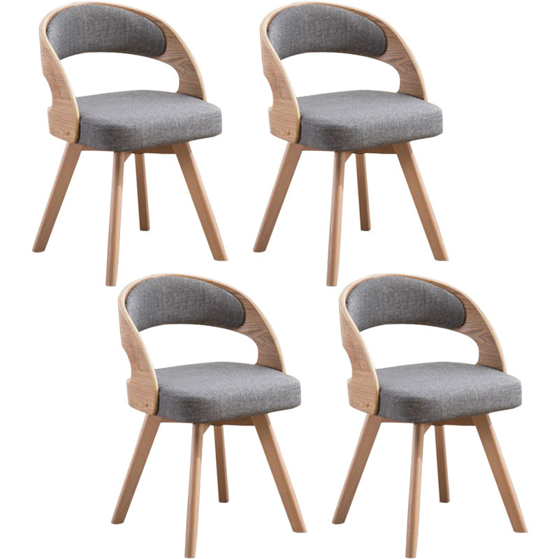 Contemporary Swivel Side Dining Room Chair Open Back Chair for Home Use Grey Fabric 4 Piece Set Clearhalo ' kitchen&dining_furn' 'Dining Chairs' 'Dining Tables & Seating' 'dining_chair' 'furn' 'furn_dining_chair' 'Furniture' 'furniture_dining_chair' 'Kitchen & Dining Furniture' 'kitchen' 3540203