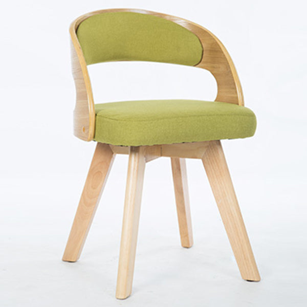 Contemporary Swivel Side Dining Room Chair Open Back Chair for Home Use Green Fabric 1 Piece Clearhalo ' kitchen&dining_furn' 'Dining Chairs' 'Dining Tables & Seating' 'dining_chair' 'furn' 'furn_dining_chair' 'Furniture' 'furniture_dining_chair' 'Kitchen & Dining Furniture' 'kitchen' 3540204