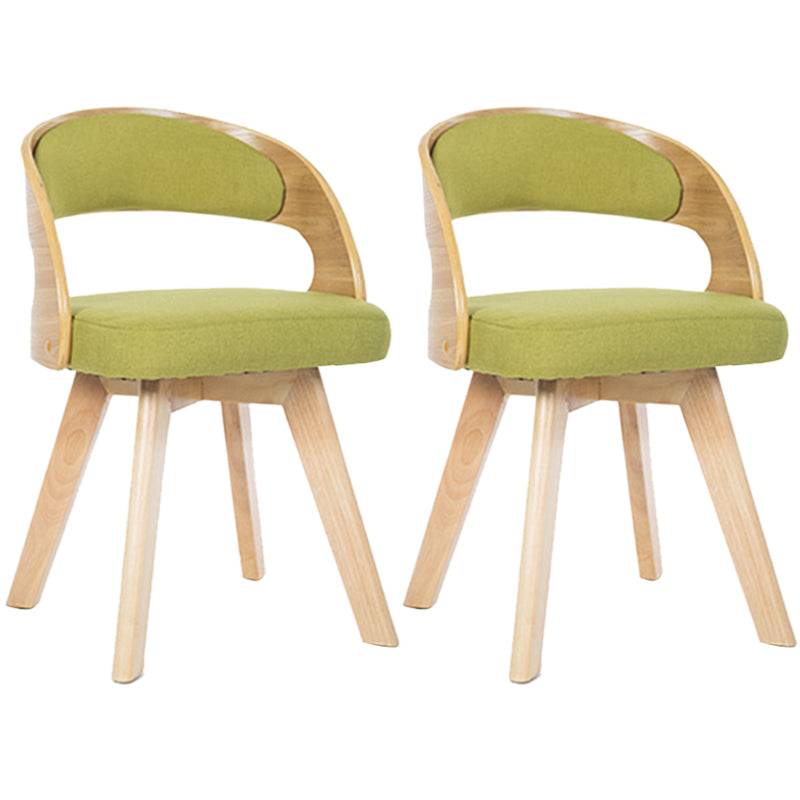 Contemporary Swivel Side Dining Room Chair Open Back Chair for Home Use Green Fabric 2 Piece Set Clearhalo ' kitchen&dining_furn' 'Dining Chairs' 'Dining Tables & Seating' 'dining_chair' 'furn' 'furn_dining_chair' 'Furniture' 'furniture_dining_chair' 'Kitchen & Dining Furniture' 'kitchen' 3540205