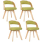 Contemporary Swivel Side Dining Room Chair Open Back Chair for Home Use Green Fabric 4 Piece Set Clearhalo ' kitchen&dining_furn' 'Dining Chairs' 'Dining Tables & Seating' 'dining_chair' 'furn' 'furn_dining_chair' 'Furniture' 'furniture_dining_chair' 'Kitchen & Dining Furniture' 'kitchen' 3540206