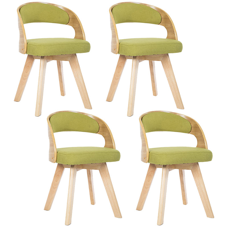 Contemporary Swivel Side Dining Room Chair Open Back Chair for Home Use Green Fabric 4 Piece Set Clearhalo ' kitchen&dining_furn' 'Dining Chairs' 'Dining Tables & Seating' 'dining_chair' 'furn' 'furn_dining_chair' 'Furniture' 'furniture_dining_chair' 'Kitchen & Dining Furniture' 'kitchen' 3540206