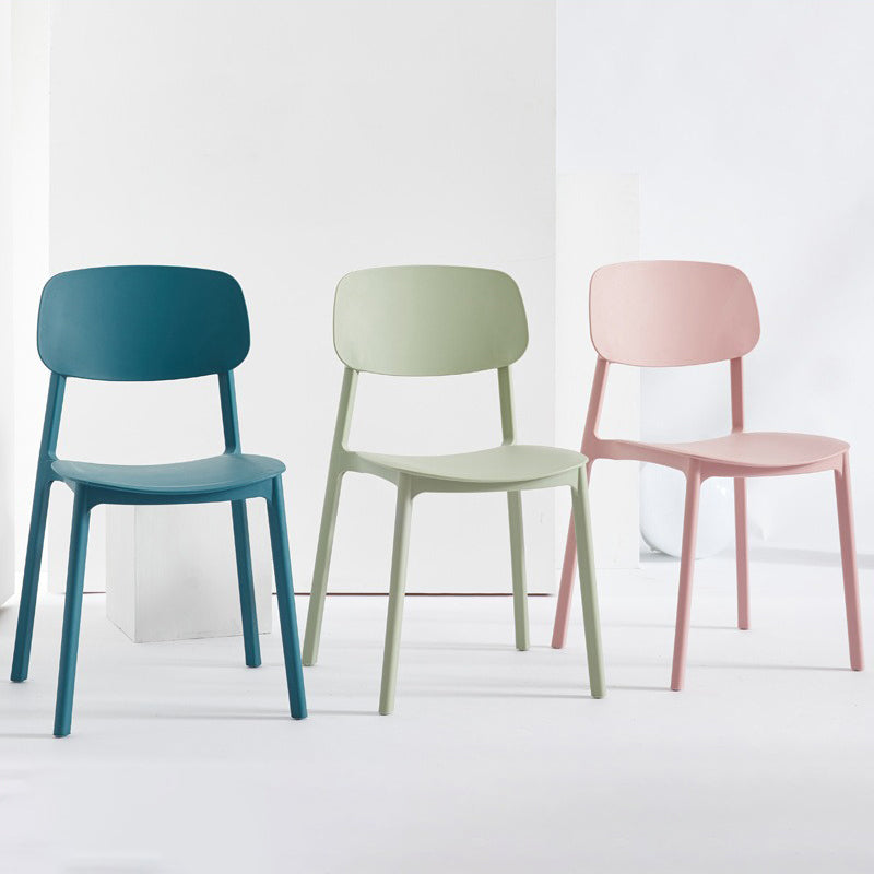 Minimalist Style Stackable Plastic Side Chair Colorful Armless Dining Chairs for Home Use Clearhalo ' kitchen&dining_furn' 'Dining Chairs' 'Dining Tables & Seating' 'dining_chair' 'furn' 'furn_dining_chair' 'Furniture' 'furniture_dining_chair' 'Kitchen & Dining Furniture' 'kitchen' 3540213