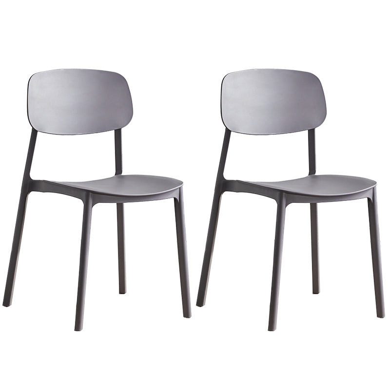 Minimalist Style Stackable Plastic Side Chair Colorful Armless Dining Chairs for Home Use Grey 2 Piece Set Clearhalo ' kitchen&dining_furn' 'Dining Chairs' 'Dining Tables & Seating' 'dining_chair' 'furn' 'furn_dining_chair' 'Furniture' 'furniture_dining_chair' 'Kitchen & Dining Furniture' 'kitchen' 3540214