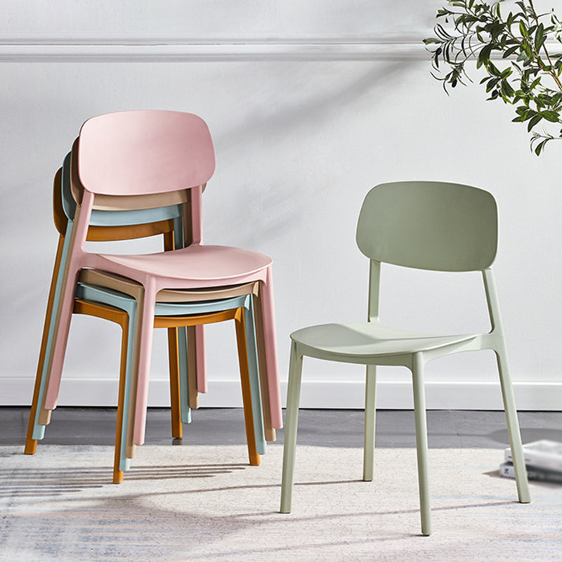Minimalist Style Stackable Plastic Side Chair Colorful Armless Dining Chairs for Home Use Clearhalo ' kitchen&dining_furn' 'Dining Chairs' 'Dining Tables & Seating' 'dining_chair' 'furn' 'furn_dining_chair' 'Furniture' 'furniture_dining_chair' 'Kitchen & Dining Furniture' 'kitchen' 3540215