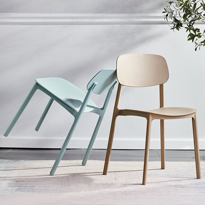 Minimalist Style Stackable Plastic Side Chair Colorful Armless Dining Chairs for Home Use Clearhalo ' kitchen&dining_furn' 'Dining Chairs' 'Dining Tables & Seating' 'dining_chair' 'furn' 'furn_dining_chair' 'Furniture' 'furniture_dining_chair' 'Kitchen & Dining Furniture' 'kitchen' 3540217