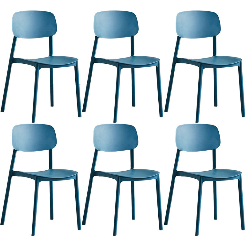 Minimalist Style Stackable Plastic Side Chair Colorful Armless Dining Chairs for Home Use Peacock Blue 6 Piece Set Clearhalo ' kitchen&dining_furn' 'Dining Chairs' 'Dining Tables & Seating' 'dining_chair' 'furn' 'furn_dining_chair' 'Furniture' 'furniture_dining_chair' 'Kitchen & Dining Furniture' 'kitchen' 3540229