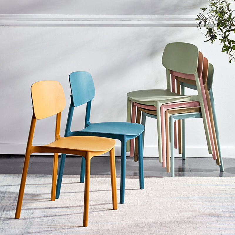 Minimalist Style Stackable Plastic Side Chair Colorful Armless Dining Chairs for Home Use Clearhalo ' kitchen&dining_furn' 'Dining Chairs' 'Dining Tables & Seating' 'dining_chair' 'furn' 'furn_dining_chair' 'Furniture' 'furniture_dining_chair' 'Kitchen & Dining Furniture' 'kitchen' 3540230