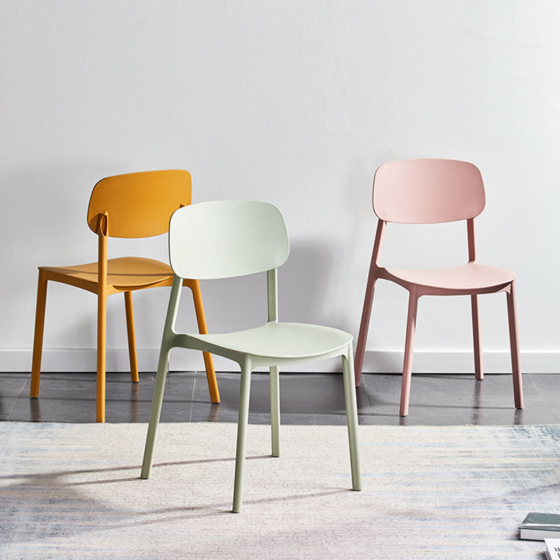 Minimalist Style Stackable Plastic Side Chair Colorful Armless Dining Chairs for Home Use Clearhalo ' kitchen&dining_furn' 'Dining Chairs' 'Dining Tables & Seating' 'dining_chair' 'furn' 'furn_dining_chair' 'Furniture' 'furniture_dining_chair' 'Kitchen & Dining Furniture' 'kitchen' 3540235