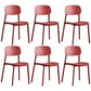 Minimalist Style Stackable Plastic Side Chair Colorful Armless Dining Chairs for Home Use Red 6 Piece Set Clearhalo ' kitchen&dining_furn' 'Dining Chairs' 'Dining Tables & Seating' 'dining_chair' 'furn' 'furn_dining_chair' 'Furniture' 'furniture_dining_chair' 'Kitchen & Dining Furniture' 'kitchen' 3540236