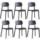 Minimalist Style Stackable Plastic Side Chair Colorful Armless Dining Chairs for Home Use Black 6 Piece Set Clearhalo ' kitchen&dining_furn' 'Dining Chairs' 'Dining Tables & Seating' 'dining_chair' 'furn' 'furn_dining_chair' 'Furniture' 'furniture_dining_chair' 'Kitchen & Dining Furniture' 'kitchen' 3540241