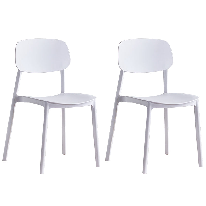 Minimalist Style Stackable Plastic Side Chair Colorful Armless Dining Chairs for Home Use White 2 Piece Set Clearhalo ' kitchen&dining_furn' 'Dining Chairs' 'Dining Tables & Seating' 'dining_chair' 'furn' 'furn_dining_chair' 'Furniture' 'furniture_dining_chair' 'Kitchen & Dining Furniture' 'kitchen' 3540242