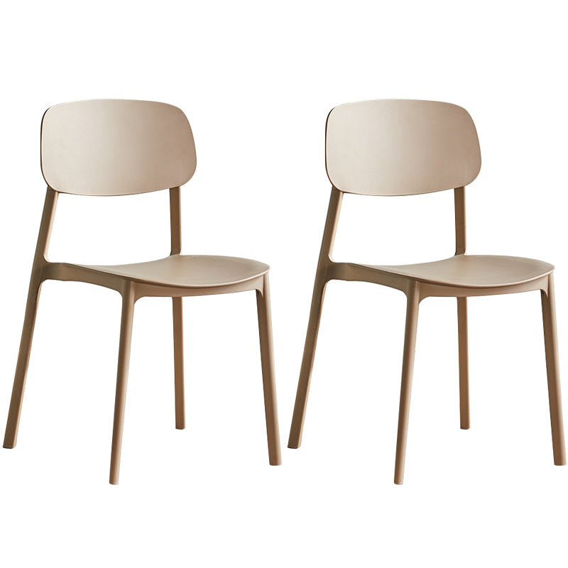 Minimalist Style Stackable Plastic Side Chair Colorful Armless Dining Chairs for Home Use Camel 2 Piece Set Clearhalo ' kitchen&dining_furn' 'Dining Chairs' 'Dining Tables & Seating' 'dining_chair' 'furn' 'furn_dining_chair' 'Furniture' 'furniture_dining_chair' 'Kitchen & Dining Furniture' 'kitchen' 3540248