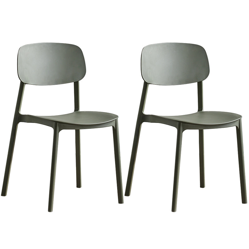 Minimalist Style Stackable Plastic Side Chair Colorful Armless Dining Chairs for Home Use Green 2 Piece Set Clearhalo ' kitchen&dining_furn' 'Dining Chairs' 'Dining Tables & Seating' 'dining_chair' 'furn' 'furn_dining_chair' 'Furniture' 'furniture_dining_chair' 'Kitchen & Dining Furniture' 'kitchen' 3540251