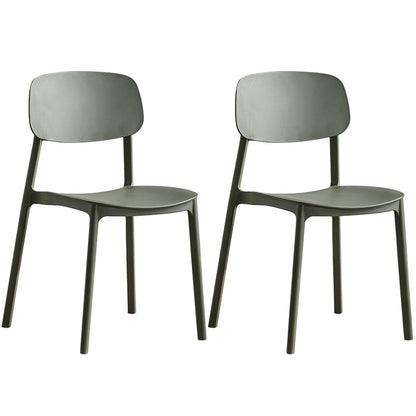 Minimalist Style Stackable Plastic Side Chair Colorful Armless Dining Chairs for Home Use Green 2 Piece Set Clearhalo ' kitchen&dining_furn' 'Dining Chairs' 'Dining Tables & Seating' 'dining_chair' 'furn' 'furn_dining_chair' 'Furniture' 'furniture_dining_chair' 'Kitchen & Dining Furniture' 'kitchen' 3540251