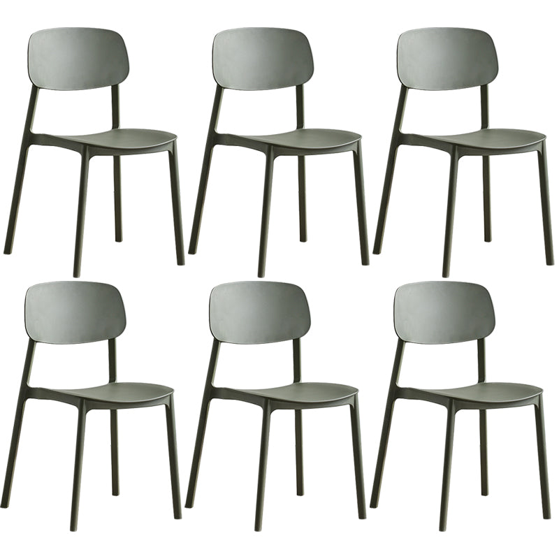 Minimalist Style Stackable Plastic Side Chair Colorful Armless Dining Chairs for Home Use Green 6 Piece Set Clearhalo ' kitchen&dining_furn' 'Dining Chairs' 'Dining Tables & Seating' 'dining_chair' 'furn' 'furn_dining_chair' 'Furniture' 'furniture_dining_chair' 'Kitchen & Dining Furniture' 'kitchen' 3540253