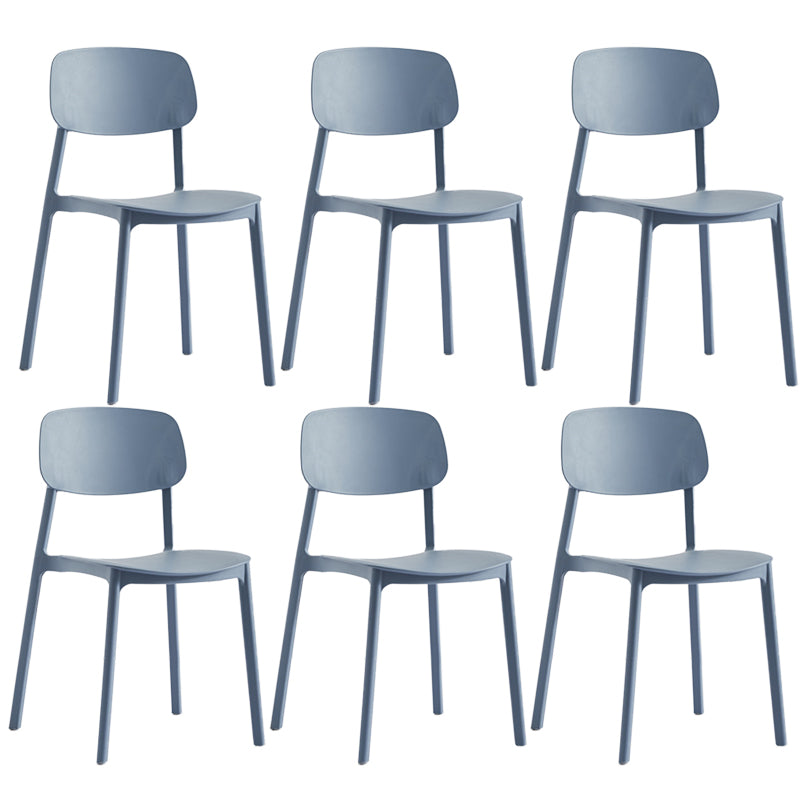 Minimalist Style Stackable Plastic Side Chair Colorful Armless Dining Chairs for Home Use Gray Blue 6 Piece Set Clearhalo ' kitchen&dining_furn' 'Dining Chairs' 'Dining Tables & Seating' 'dining_chair' 'furn' 'furn_dining_chair' 'Furniture' 'furniture_dining_chair' 'Kitchen & Dining Furniture' 'kitchen' 3540256