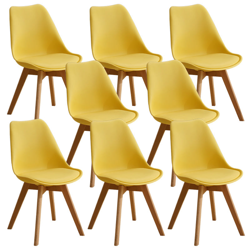 Scandinavian Restaurant Wood Side Chair Colorful Solid Back Dining Chair Yellow Set of 8 Clearhalo ' kitchen&dining_furn' 'Dining Chairs' 'Dining Tables & Seating' 'dining_chair' 'Furniture' 'furniture_dining_chair' 'Kitchen & Dining Furniture' 'kitchen' 3540259