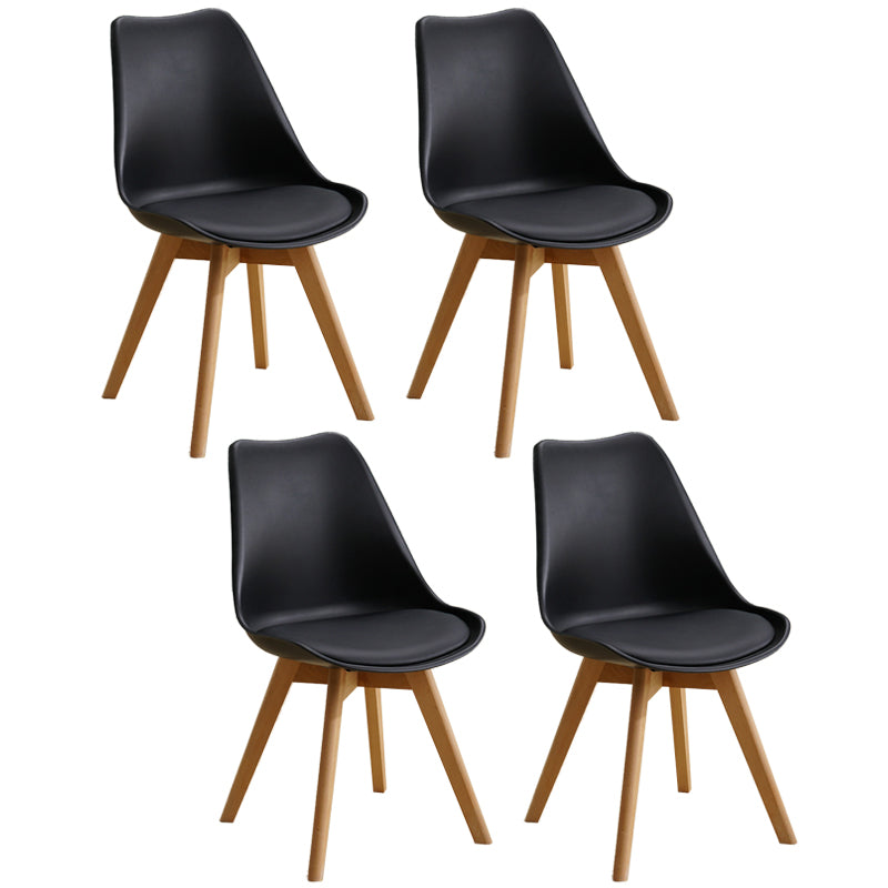 Scandinavian Restaurant Wood Side Chair Colorful Solid Back Dining Chair Black Set of 4 Clearhalo ' kitchen&dining_furn' 'Dining Chairs' 'Dining Tables & Seating' 'dining_chair' 'Furniture' 'furniture_dining_chair' 'Kitchen & Dining Furniture' 'kitchen' 3540261