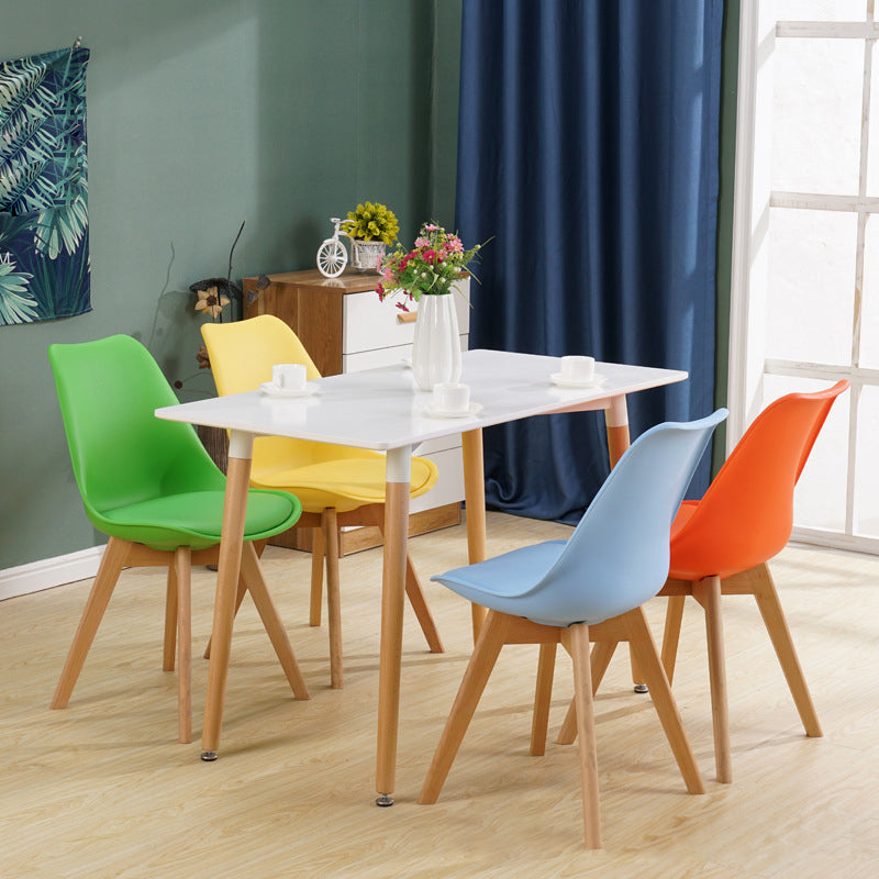 Scandinavian Restaurant Wood Side Chair Colorful Solid Back Dining Chair Clearhalo ' kitchen&dining_furn' 'Dining Chairs' 'Dining Tables & Seating' 'dining_chair' 'Furniture' 'furniture_dining_chair' 'Kitchen & Dining Furniture' 'kitchen' 3540263