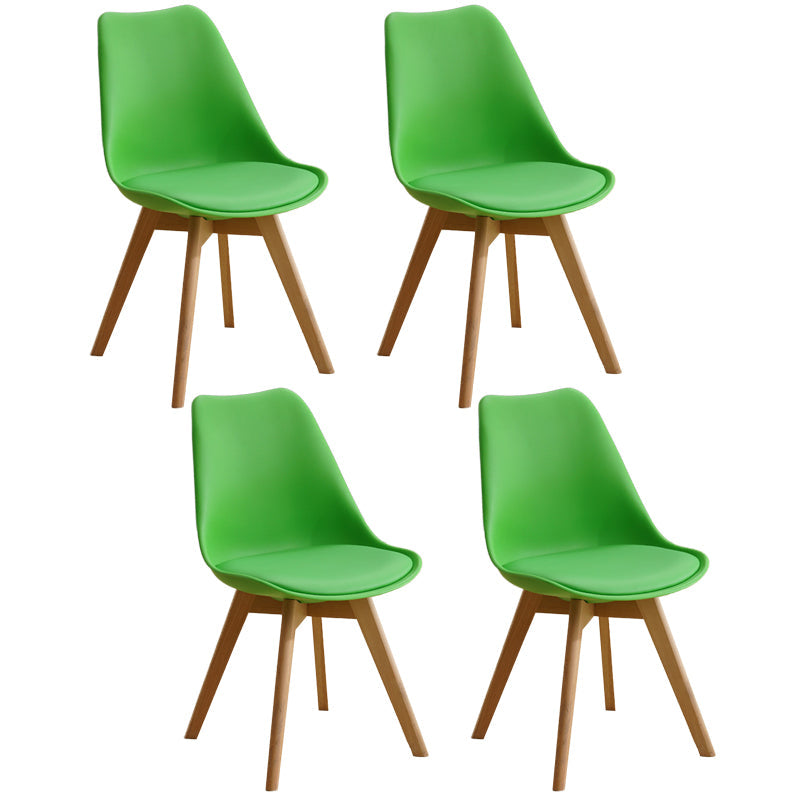 Scandinavian Restaurant Wood Side Chair Colorful Solid Back Dining Chair Green Set of 4 Clearhalo ' kitchen&dining_furn' 'Dining Chairs' 'Dining Tables & Seating' 'dining_chair' 'Furniture' 'furniture_dining_chair' 'Kitchen & Dining Furniture' 'kitchen' 3540270