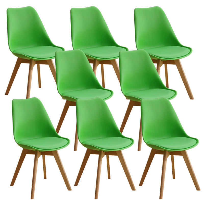 Scandinavian Restaurant Wood Side Chair Colorful Solid Back Dining Chair Green Set of 8 Clearhalo ' kitchen&dining_furn' 'Dining Chairs' 'Dining Tables & Seating' 'dining_chair' 'Furniture' 'furniture_dining_chair' 'Kitchen & Dining Furniture' 'kitchen' 3540271