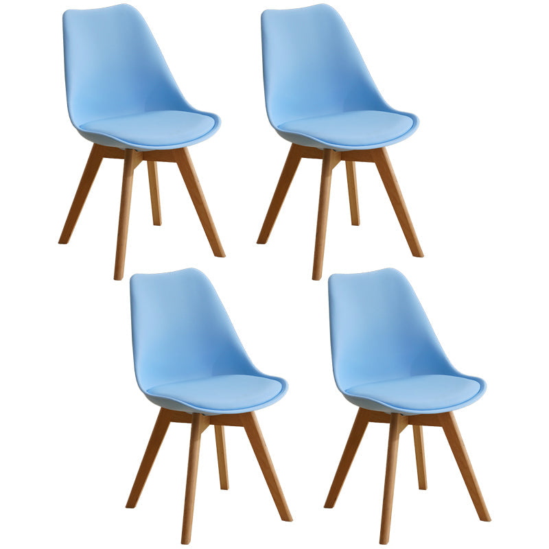 Scandinavian Restaurant Wood Side Chair Colorful Solid Back Dining Chair Blue Set of 4 Clearhalo ' kitchen&dining_furn' 'Dining Chairs' 'Dining Tables & Seating' 'dining_chair' 'Furniture' 'furniture_dining_chair' 'Kitchen & Dining Furniture' 'kitchen' 3540277