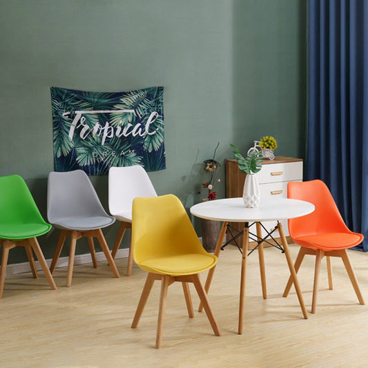 Scandinavian Restaurant Wood Side Chair Colorful Solid Back Dining Chair Clearhalo ' kitchen&dining_furn' 'Dining Chairs' 'Dining Tables & Seating' 'dining_chair' 'Furniture' 'furniture_dining_chair' 'Kitchen & Dining Furniture' 'kitchen' 3540279