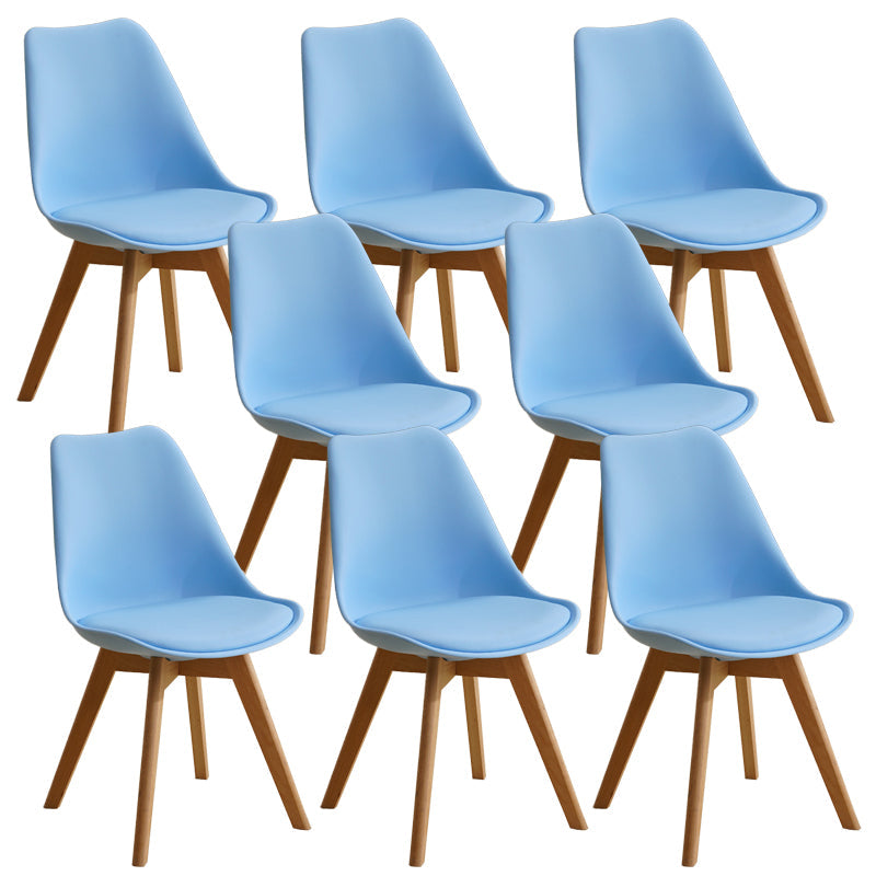 Scandinavian Restaurant Wood Side Chair Colorful Solid Back Dining Chair Blue Set of 8 Clearhalo ' kitchen&dining_furn' 'Dining Chairs' 'Dining Tables & Seating' 'dining_chair' 'Furniture' 'furniture_dining_chair' 'Kitchen & Dining Furniture' 'kitchen' 3540280