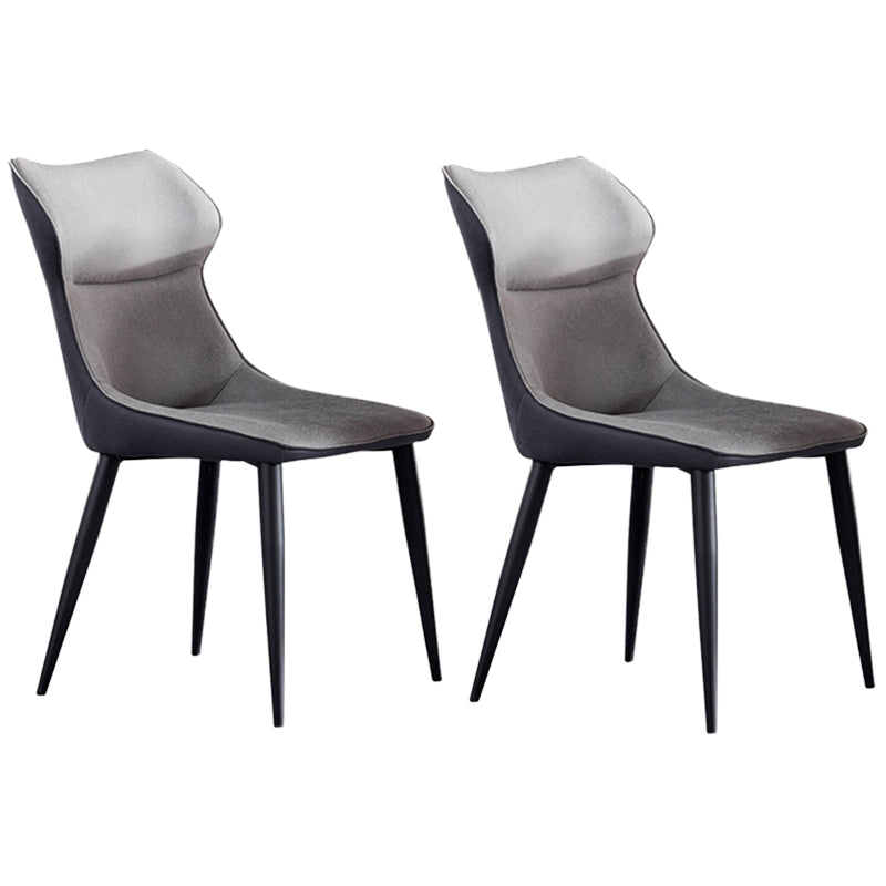 Modern Style Kitchen Dining Side Chair Polyurethane Dining Chair with Carbon Steel Legs Grey 2 Piece Set Clearhalo ' kitchen&dining_furn' 'Dining Chairs' 'Dining Tables & Seating' 'dining_chair' 'furn' 'furn_dining_chair' 'Furniture' 'furniture_dining_chair' 'Kitchen & Dining Furniture' 'kitchen' 3540290
