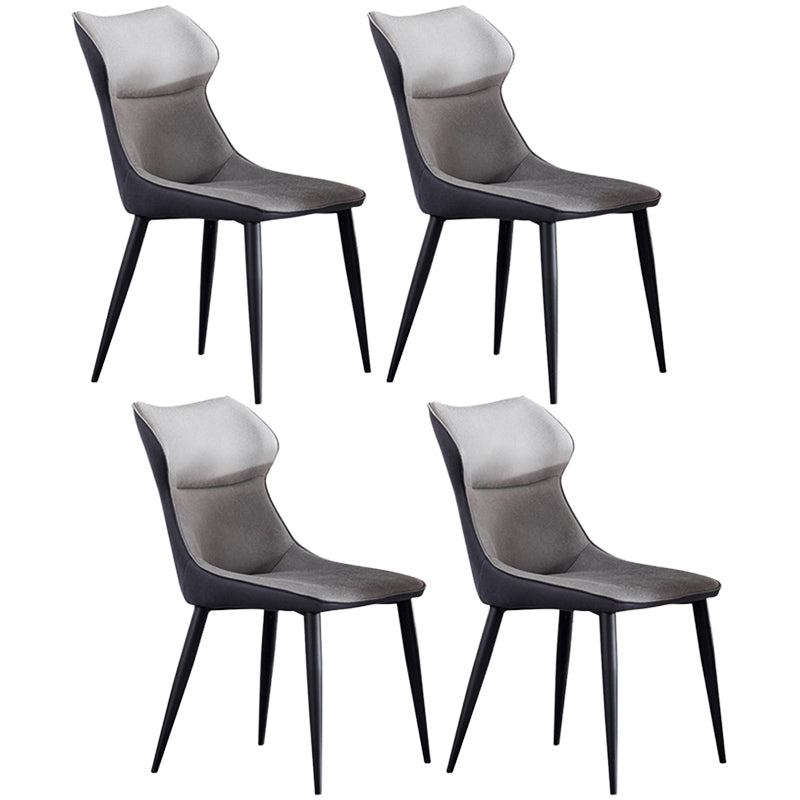 Modern Style Kitchen Dining Side Chair Polyurethane Dining Chair with Carbon Steel Legs Grey 4 Piece Set Clearhalo ' kitchen&dining_furn' 'Dining Chairs' 'Dining Tables & Seating' 'dining_chair' 'furn' 'furn_dining_chair' 'Furniture' 'furniture_dining_chair' 'Kitchen & Dining Furniture' 'kitchen' 3540292