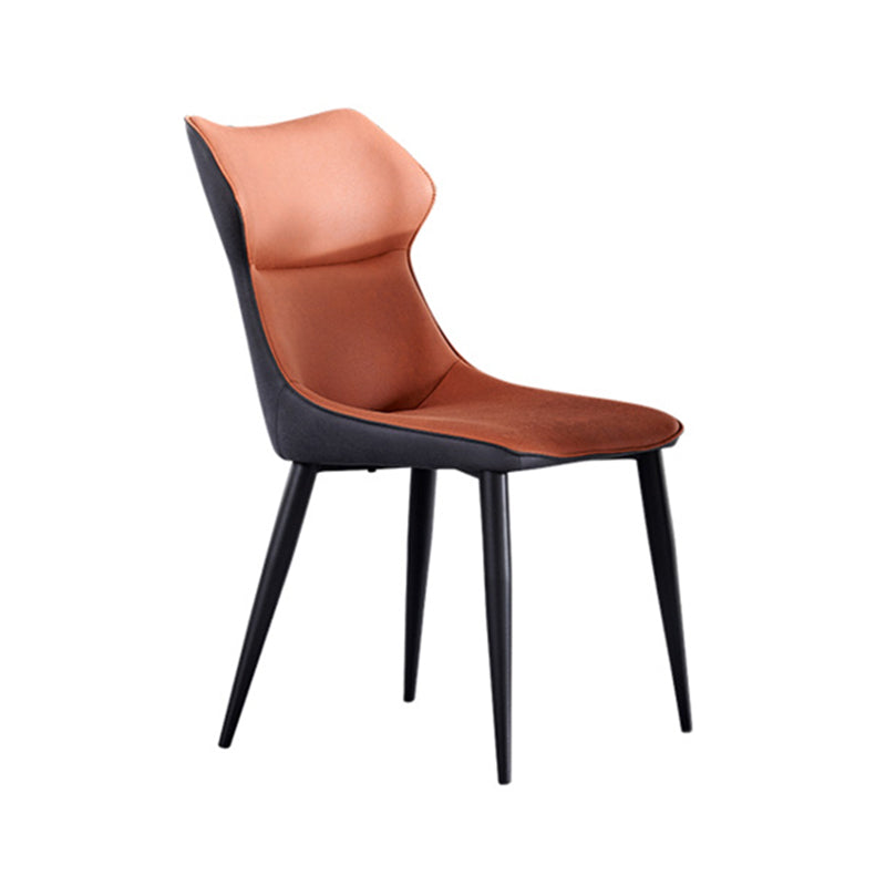Modern Style Kitchen Dining Side Chair Polyurethane Dining Chair with Carbon Steel Legs Orange 1 Piece Clearhalo ' kitchen&dining_furn' 'Dining Chairs' 'Dining Tables & Seating' 'dining_chair' 'furn' 'furn_dining_chair' 'Furniture' 'furniture_dining_chair' 'Kitchen & Dining Furniture' 'kitchen' 3540293
