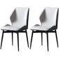 Contemporary Kitchen Dining Side Chair Wingback Parsons Chair with Carbon Steel Legs Off-White 2 Piece Set Clearhalo ' kitchen&dining_furn' 'Dining Chairs' 'Dining Tables & Seating' 'dining_chair' 'furn' 'furn_dining_chair' 'Furniture' 'furniture_dining_chair' 'Kitchen & Dining Furniture' 'kitchen' 3540307