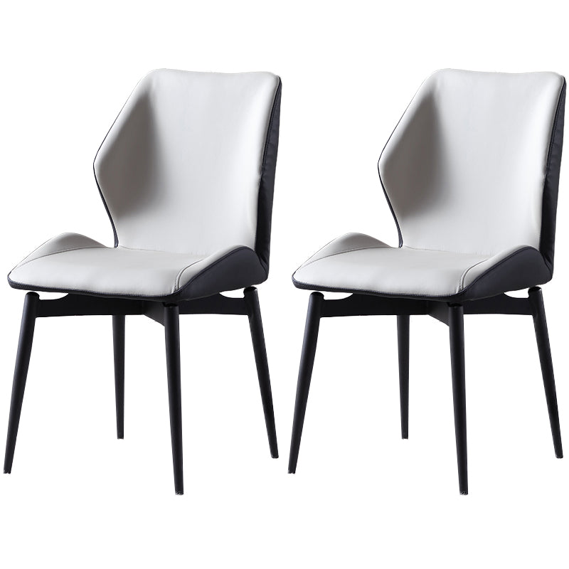 Contemporary Kitchen Dining Side Chair Wingback Parsons Chair with Carbon Steel Legs Off-White 2 Piece Set Clearhalo ' kitchen&dining_furn' 'Dining Chairs' 'Dining Tables & Seating' 'dining_chair' 'furn' 'furn_dining_chair' 'Furniture' 'furniture_dining_chair' 'Kitchen & Dining Furniture' 'kitchen' 3540307