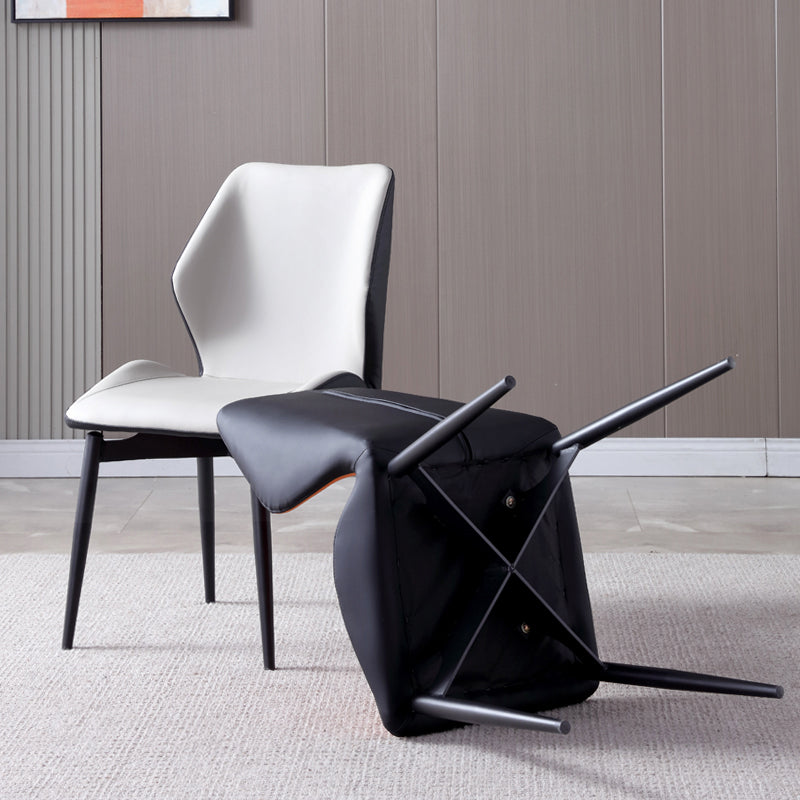 Contemporary Kitchen Dining Side Chair Wingback Parsons Chair with Carbon Steel Legs Clearhalo ' kitchen&dining_furn' 'Dining Chairs' 'Dining Tables & Seating' 'dining_chair' 'furn' 'furn_dining_chair' 'Furniture' 'furniture_dining_chair' 'Kitchen & Dining Furniture' 'kitchen' 3540310