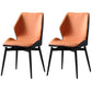 Contemporary Kitchen Dining Side Chair Wingback Parsons Chair with Carbon Steel Legs Orange 2 Piece Set Clearhalo ' kitchen&dining_furn' 'Dining Chairs' 'Dining Tables & Seating' 'dining_chair' 'furn' 'furn_dining_chair' 'Furniture' 'furniture_dining_chair' 'Kitchen & Dining Furniture' 'kitchen' 3540313