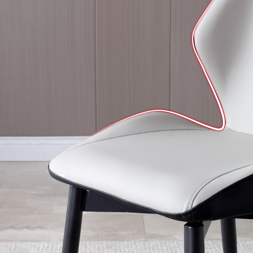 Contemporary Kitchen Dining Side Chair Wingback Parsons Chair with Carbon Steel Legs Clearhalo ' kitchen&dining_furn' 'Dining Chairs' 'Dining Tables & Seating' 'dining_chair' 'furn' 'furn_dining_chair' 'Furniture' 'furniture_dining_chair' 'Kitchen & Dining Furniture' 'kitchen' 3540316