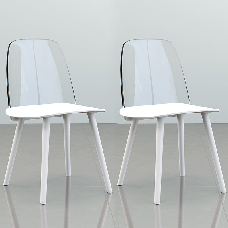 Nordic Style Plastic Dining Room Chair Armless Dining Chairs for Home Use White 2 Piece Set Clearhalo ' kitchen&dining_furn' 'Dining Chairs' 'Dining Tables & Seating' 'dining_chair' 'furn' 'furn_dining_chair' 'Furniture' 'furniture_dining_chair' 'Kitchen & Dining Furniture' 'kitchen' 3540324